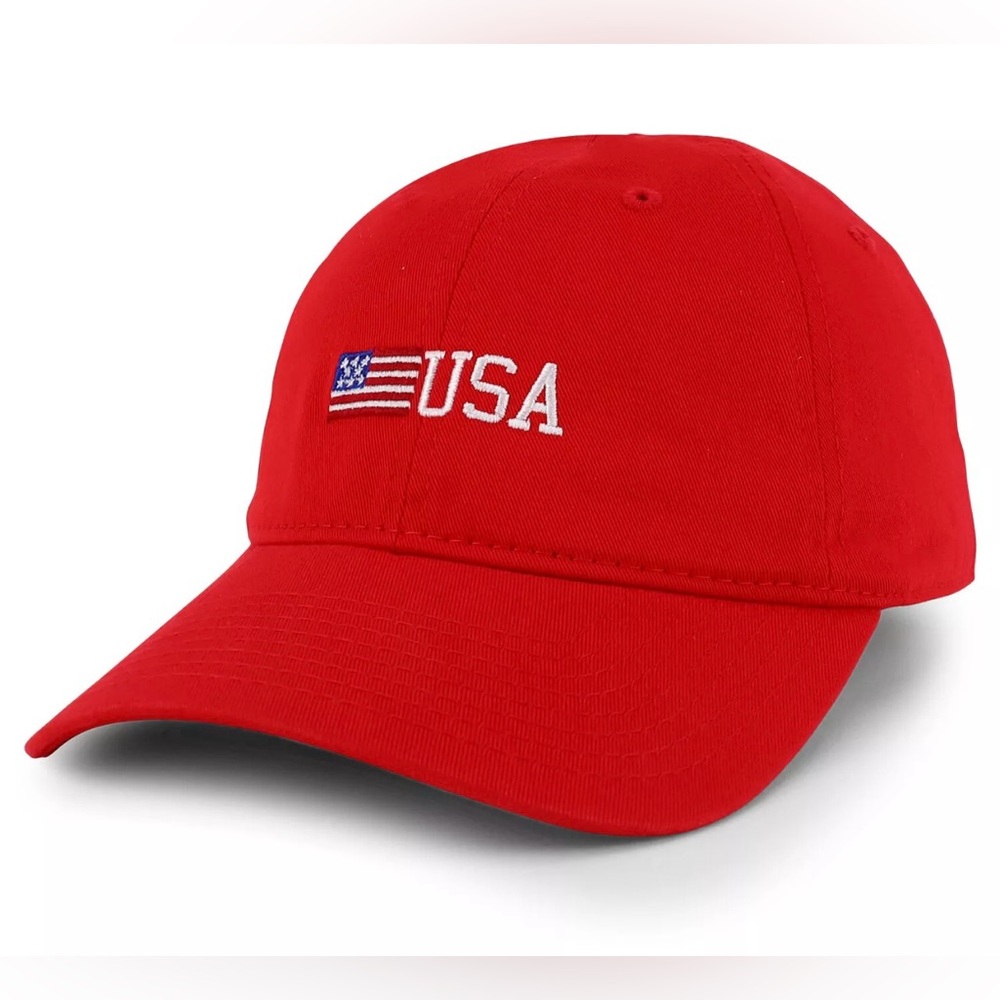 Rapid Dominance USA American FlagRed Adjustable Cotton Unisex Patriotic Hat/Cap